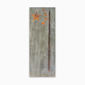 Pierre Auville, Stars & Sticks, 2016, cemento y acero corroído sobre paneles de espuma