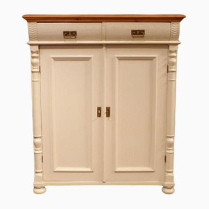 Gründerzeit White Glazed Wooden Cabinet, 1890s