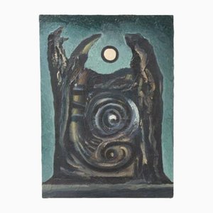 Abstraktes Gemälde, 1960er, Öl auf Leinwand, gerahmt