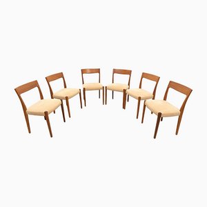 Mid-Century Kontiki Dining Chairs in Teak by Yngve Ekstrom, Set of 6