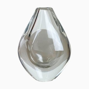 Large Swedish Lucid Drop Glass Vase by Sven Palmqvist for Orrefors, 1970s