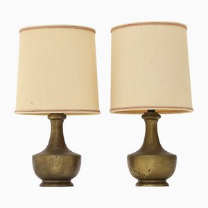 Brass Table Lamps, 1950s , Set of 2
