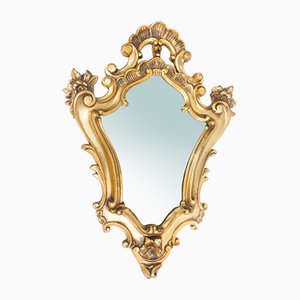 Rococo Style Mirror with Carved and Gilded Frame
