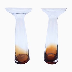 Modernist Goblet Vases in Glass, Set of 2