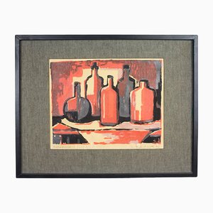 Still Life, 1960s, Color Lithograph, Framed