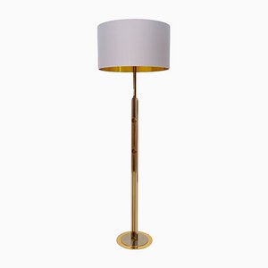 Mid Century Italian Floor Lamp in Chrome and Brass, 1970s