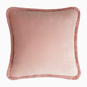 HAPPY PILLOW rosa con frange rosa di Lorenza Briola per LO DECOR