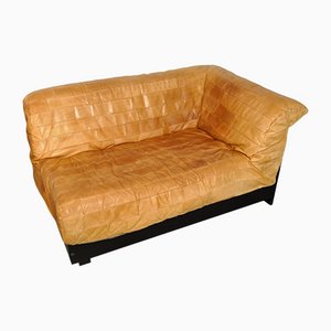 Patchwork Leather 2-Seater Sofa Bed, 1980s