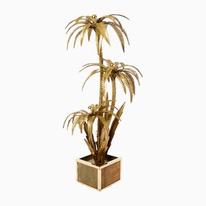 French Brass Palm Tree Floor Lamp from Maison Jansen, 1970s