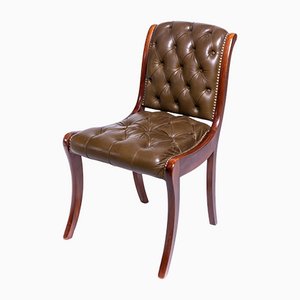 20th Century Olive Leather Biedermeier Chair