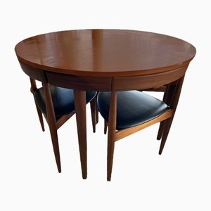 Mid-Century Danish Round Dining Table & Chairs Set by Hans Olsen for Frem Røjle, 1960s, Set of 5