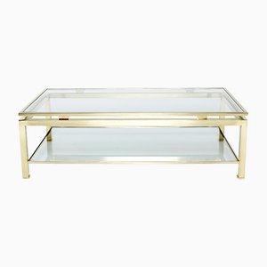 French Brass Two-Tier Coffee Table by Guy Lefevre for Maison Jansen, 1970s