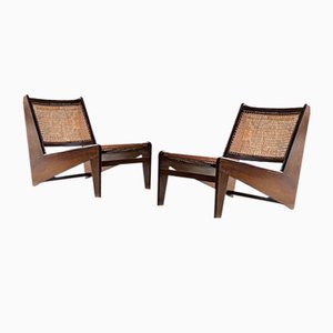 Indische Pj010704 Kangaroo Stühle von Pierre Jeanneret, 1970er, 2er Set