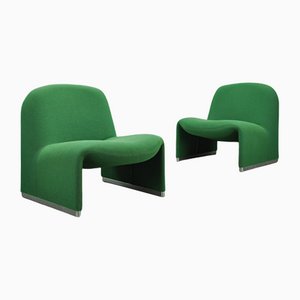 Green Alky Chairs by Giancarlo Piretti for Castelli, 1970s, Set of 2