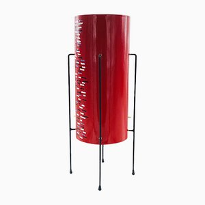 Red Enamel Metal Table Lamp in the Style of Siva Poggibonsi, Italy, 1960s