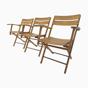 Bauhaus Folding Armchairs from Naether, Germany, 1930s, Set of 3
