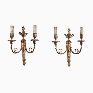 Wall Lights in Gilded Bronze, Italy, 20th Century