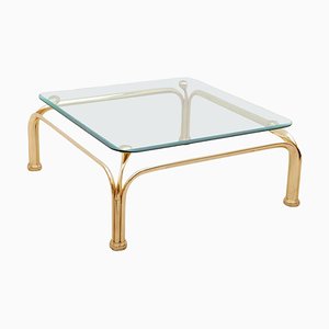 Italian Organic Brass Coffee Table with Abstract Swan Neck, 1980s