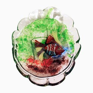 Large Murano Glass Bowl with Aquarium Fusion from Cenedese