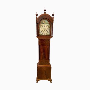 Antique George III Mahogany Longcase Clock by Dan Williams for Crickhowell