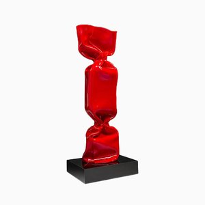 Laurence Jenkell, Wrapping Bonbon Red, Acrylic Glass Sculpture