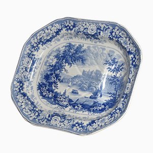 19th Century Blue and White Plate from Staffordshire