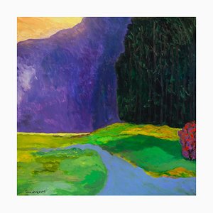 Jean Duquoc, La Bleue Mountain, 2021, Acrylic on Canvas
