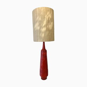 Lampada grande Mid-Century in ceramica rossa, anni '50