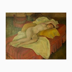 Dorothy King, The Model Asleep, 1940, Huile sur Toile, Encadrée