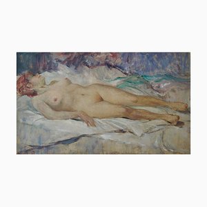 Arnold Beauvais, mujer desnuda, 1940, óleo sobre lienzo, enmarcado