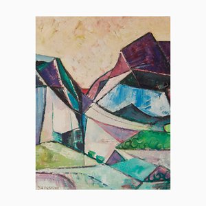 Dennis Henry Osborne, Cubist Oil Piece, 1970, Abstract Landscape