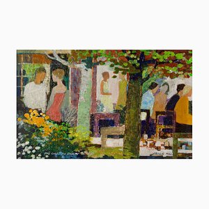 Frank Hill, the Garden Party, 1970, Huile Impressionniste