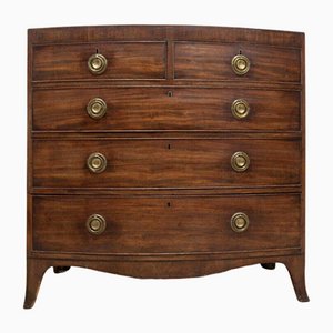 Antique Georgian Mahogany Bow Front Chest of Drawers, 19th Century