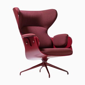 Walnut Plywood & Granat Upholstery Lounge Armchair by Jaime Hayon