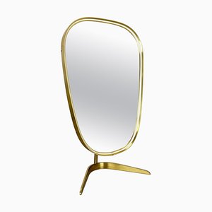 Modern German Brass Table Mirror from United Workshops Munich, 1950s