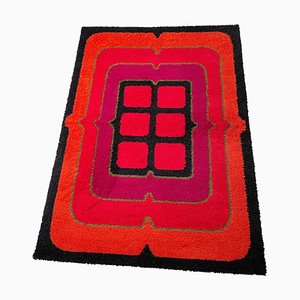 Pop Art Danish Wool Rya Rug Tapestry by Verner Panton for Hojer Eksport Wilton, 1970s