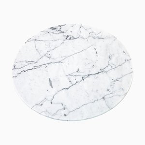 Round White Carrara Marble Cheese Plate from FiammettaV Home Collection