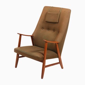 Dänischer moderner Sessel mit hoher Rückenlehne aus Teak, 1960er