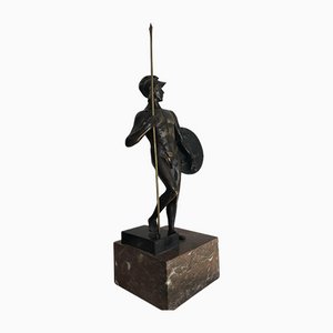 Guerrier avec Casque, 1900s, Bronze & Marbre