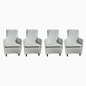 Austrian Leather Armchairs from Wittmann, Set of 4
