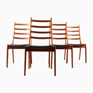 Chaises de Salle à Manger à Dossier Haut Vintage en Teck par Korup Stolefabrik, Danemark, 1960s, Set de 4