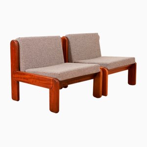 Campone 1 Stühle aus Holz & Stoff von Jürg Bally, 1975, 2er Set