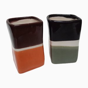 Tazas cúbicas con centro blanco de Amodino Milano. Juego de 2