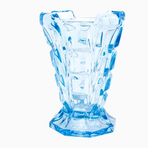 Große blaue Art Deco Vase