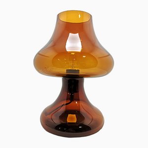 Vintage Lampe aus bernsteinfarbenem Glas, 1970er