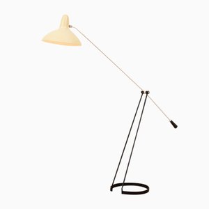 Lámpara de pie Tivoli Grasshopper de metal negro con contrapeso de Floris Fiedeldij para Artimeta