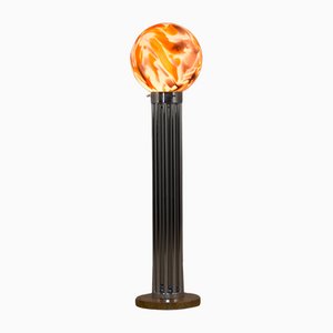 Large Colorful Murano Glass Globe Floor Lamp with Marble Base, Italy, 1970s