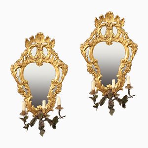 Vergoldete Venezianische Spiegel, 2er Set