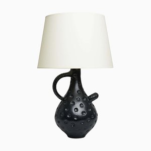 Mid-Century Black Ceramic Table Lamp