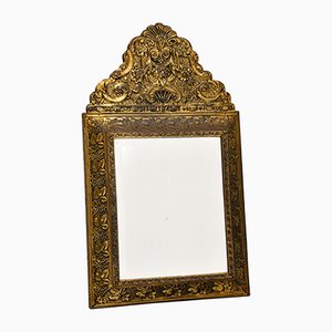 Specchio vittoriano antico in ottone